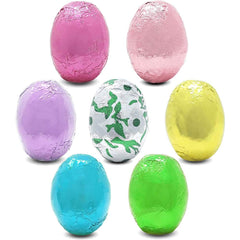 Madelaine milk chocolate eggs arranged on a dessert dish for display