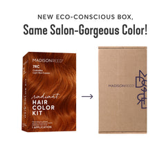 Madison Reed 7RC light ginger red palette showing warm copper tones