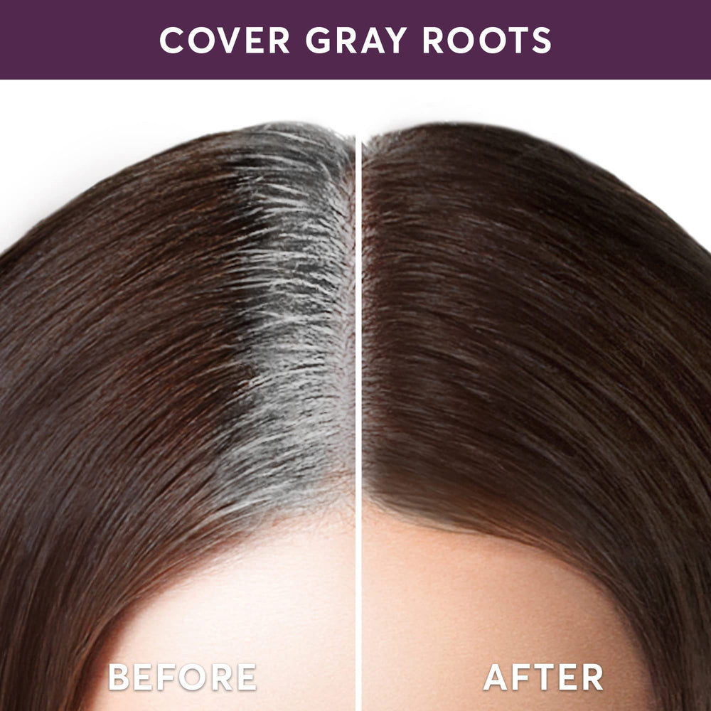 Applying Madison Reed powder to the hairline thinning area.