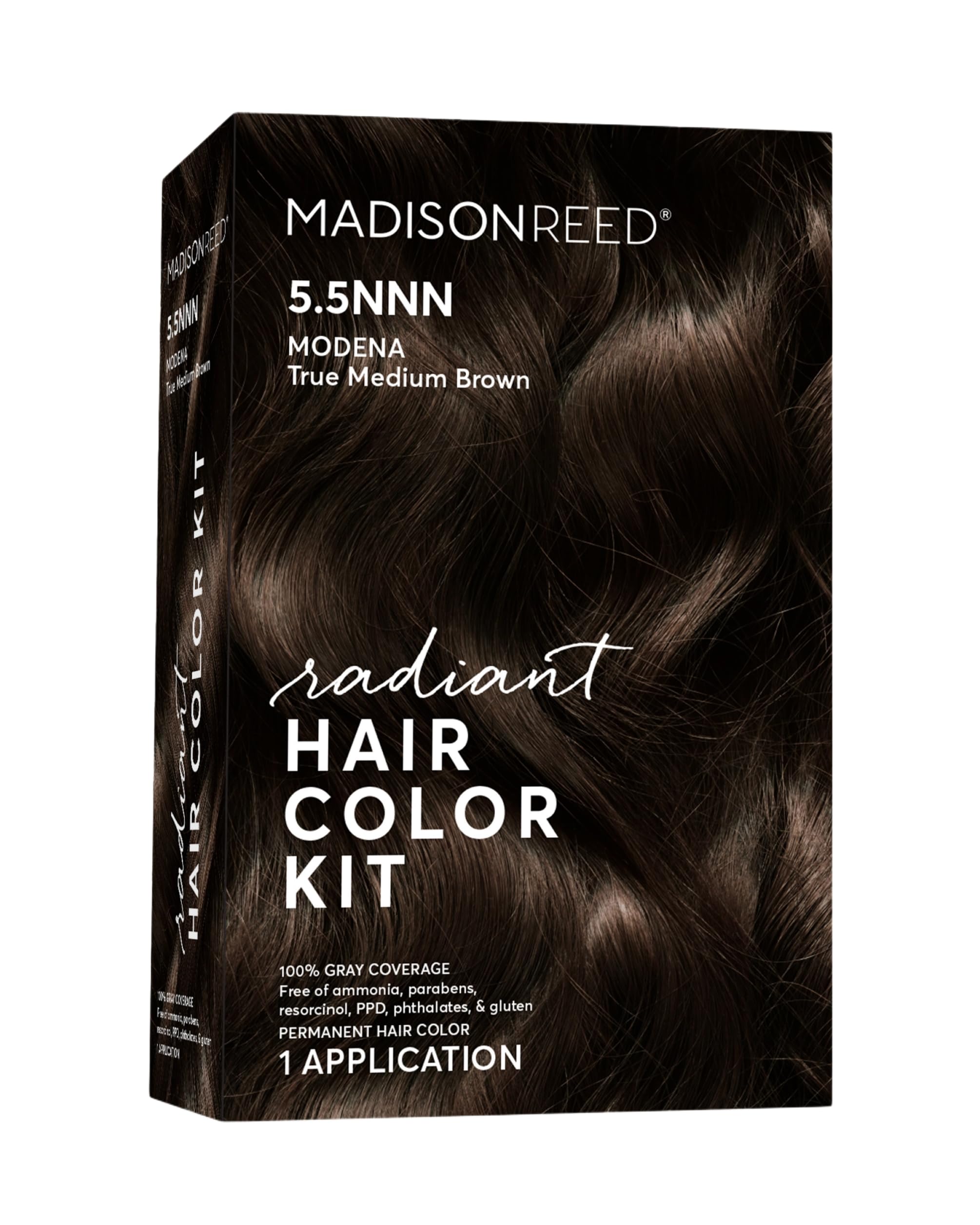 Madison Reed Radiant Color Kit bottle being poured for at-home color application.