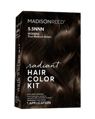 Madison Reed Radiant Color Kit bottle being poured for at-home color application.