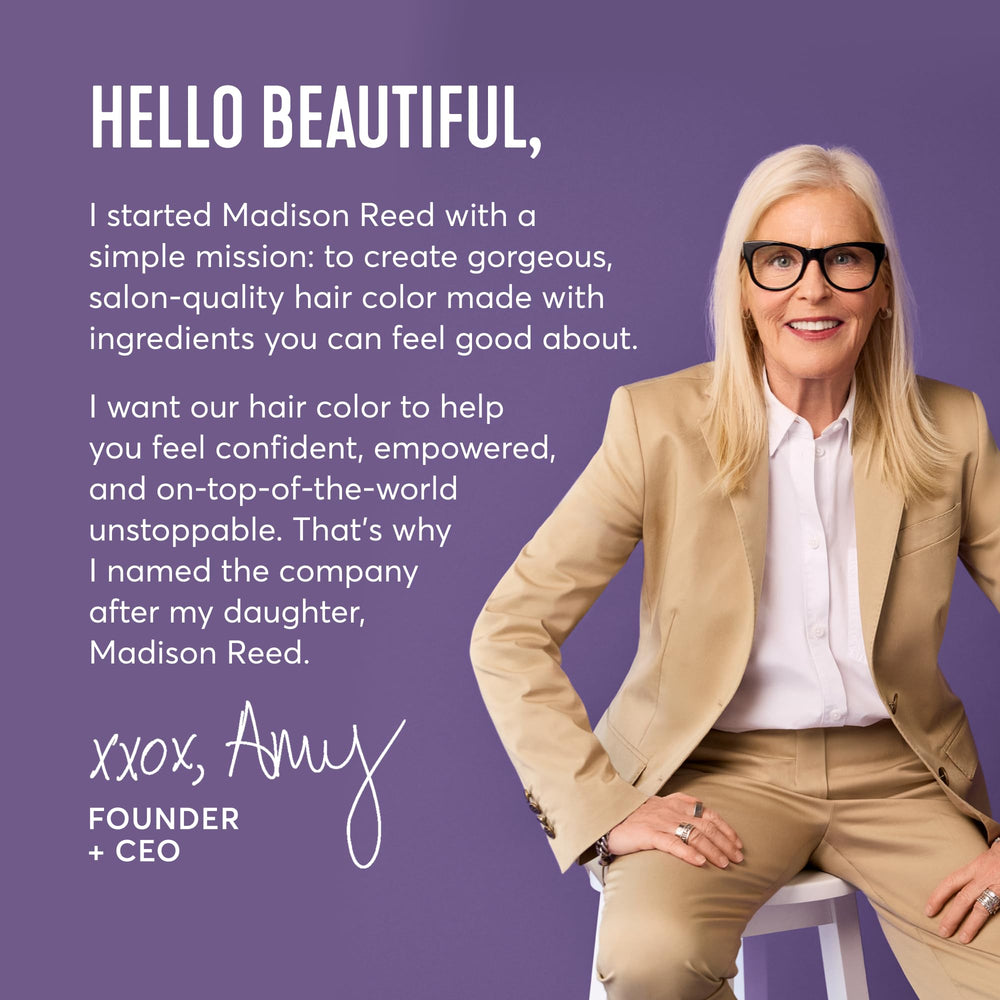Madison Reed application step 2 shows blending onto roots