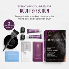 Madison Reed Root Perfection color cream application demonstrates fast 10-minute touch-ups.
