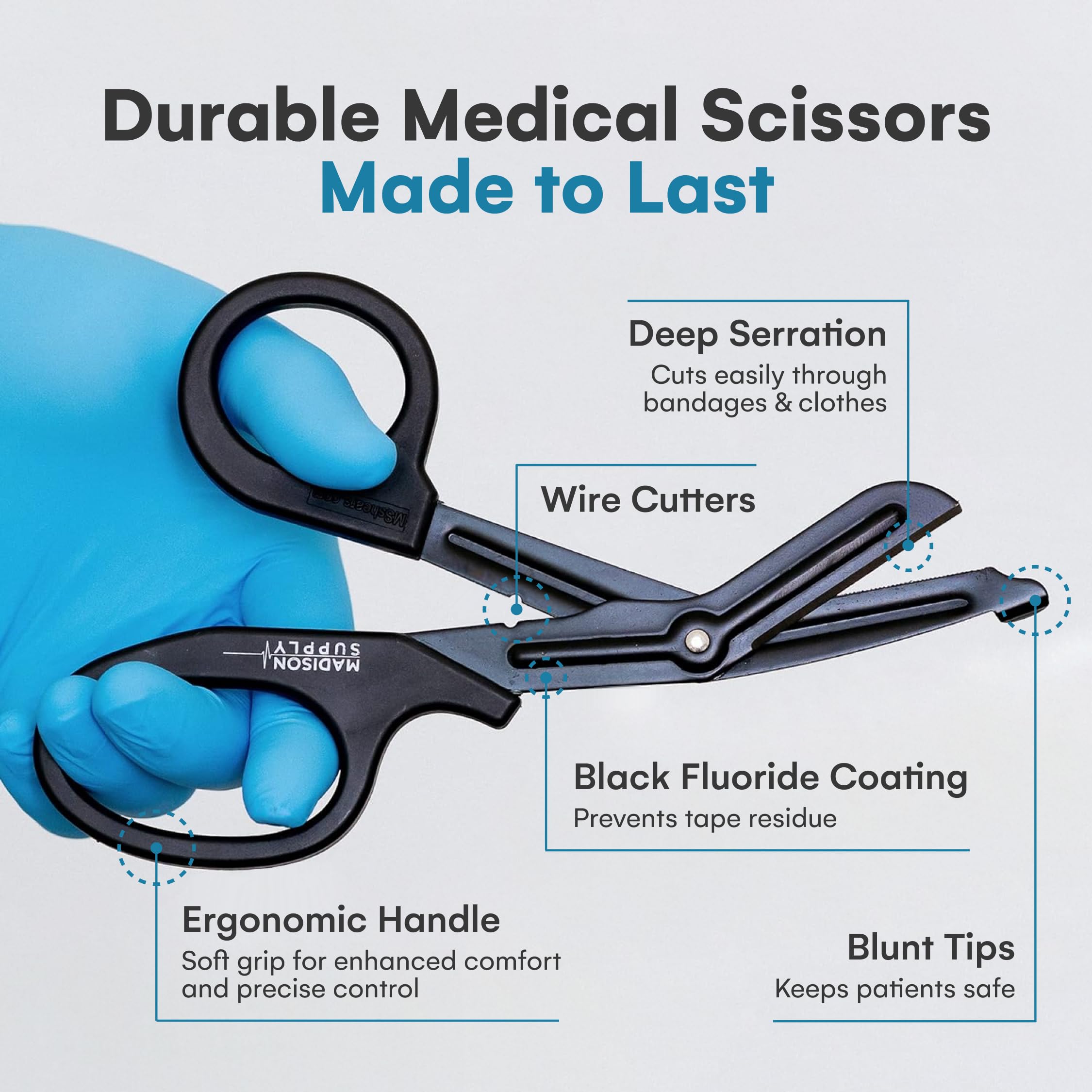 Madison Supply blunt tip design protects patients during care.