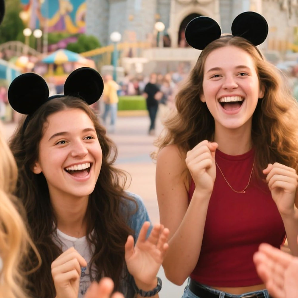 MADO purple polka-dot 2-pack mouse ears headband, bright costume accessory.