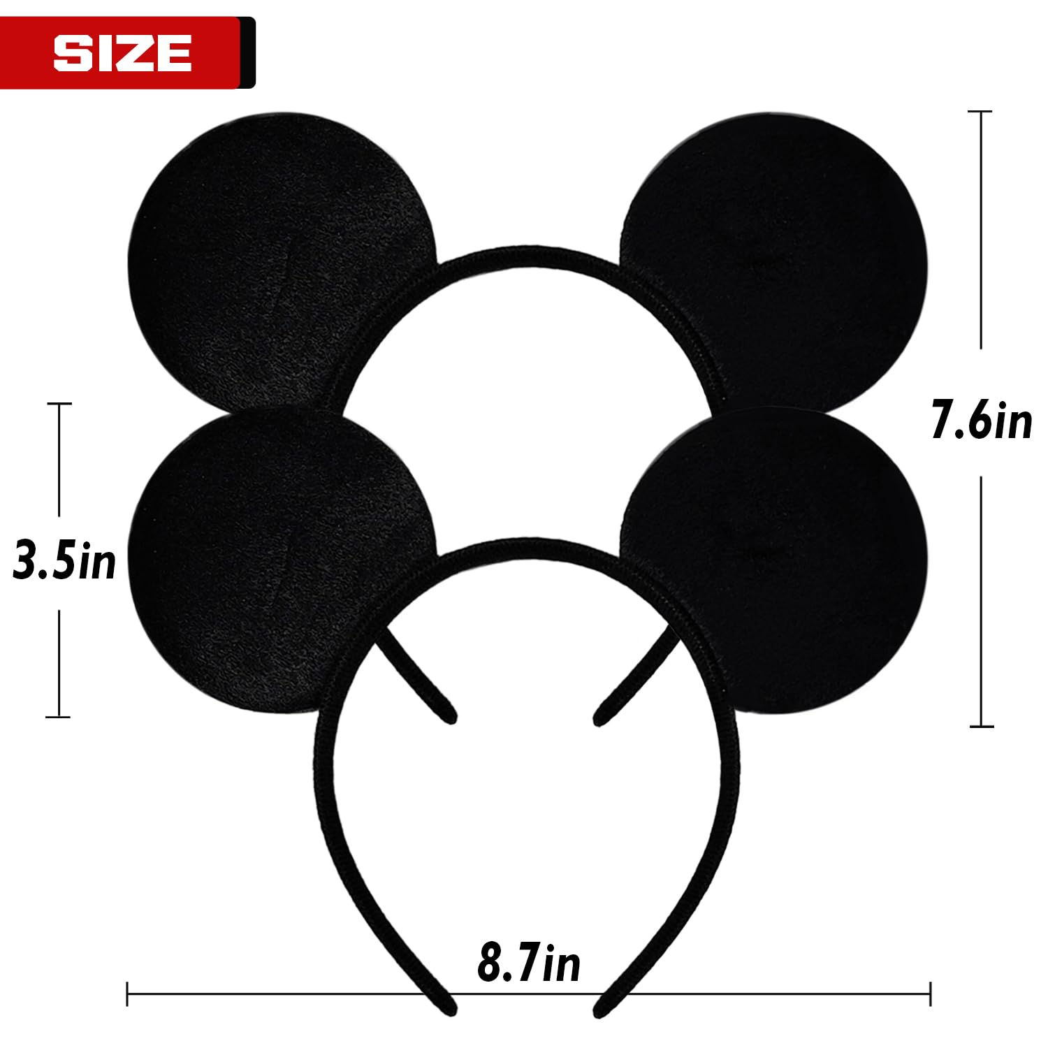 MADO red sequin 2-pack mouse ears headband, vibrant amusement park accessory.