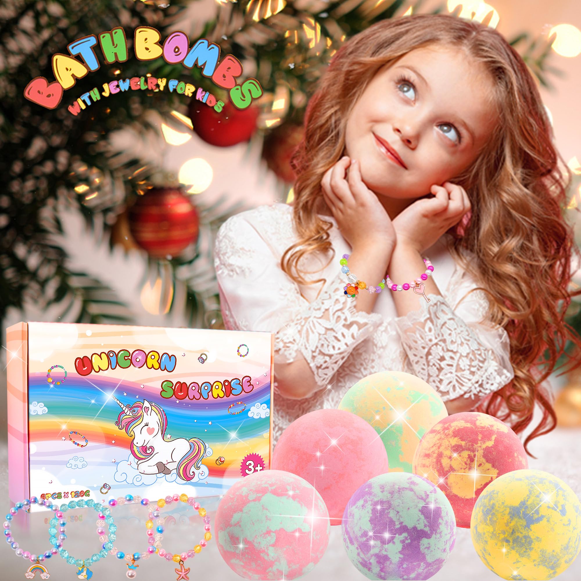 MADO Unicorn Bath Bombs lavender scent creates a calming soak for kids.