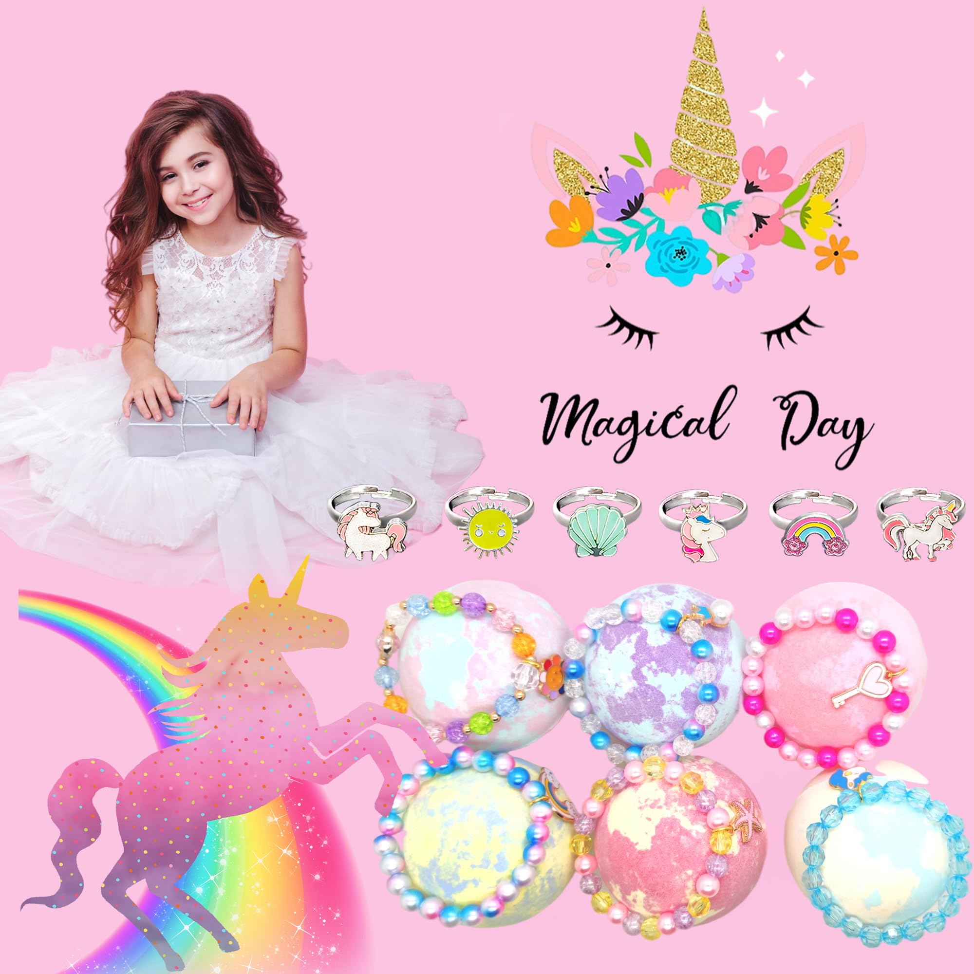 MADO Unicorn Bath Bombs rose scent offers a gentle floral experience.