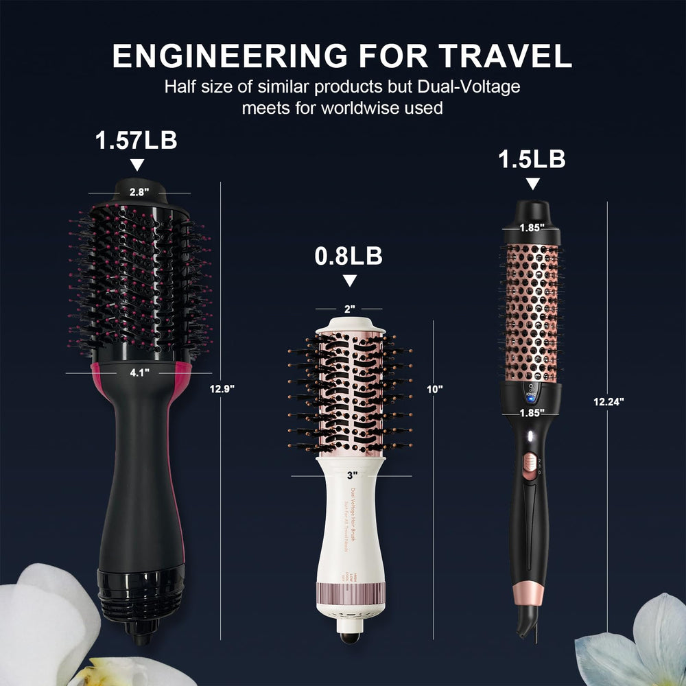 Madremía lightweight travel hair dryer brush weighs under 0.88 lb for easy packing