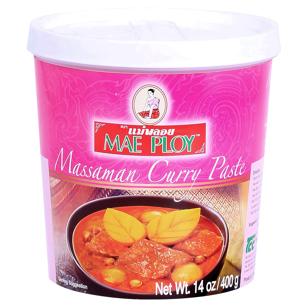 Mae Ploy Massaman paste tub ready for authentic Thai curry at home, richer flavor depth