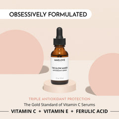 MAELOVE Glow Maker serum texture on hand reveals lightweight, fast-absorbing formula.
