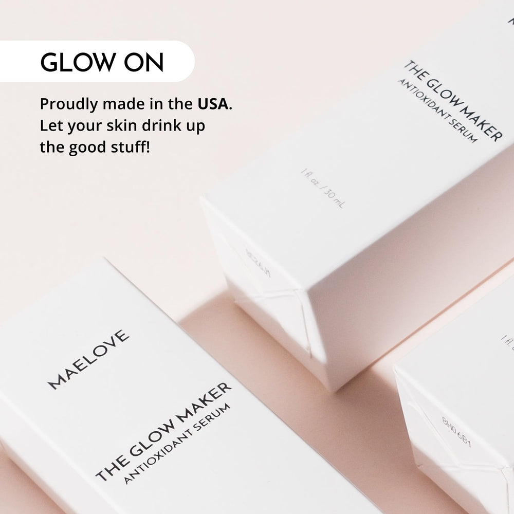 MAELOVE Glow Maker sustainable packaging highlights eco-friendly design.