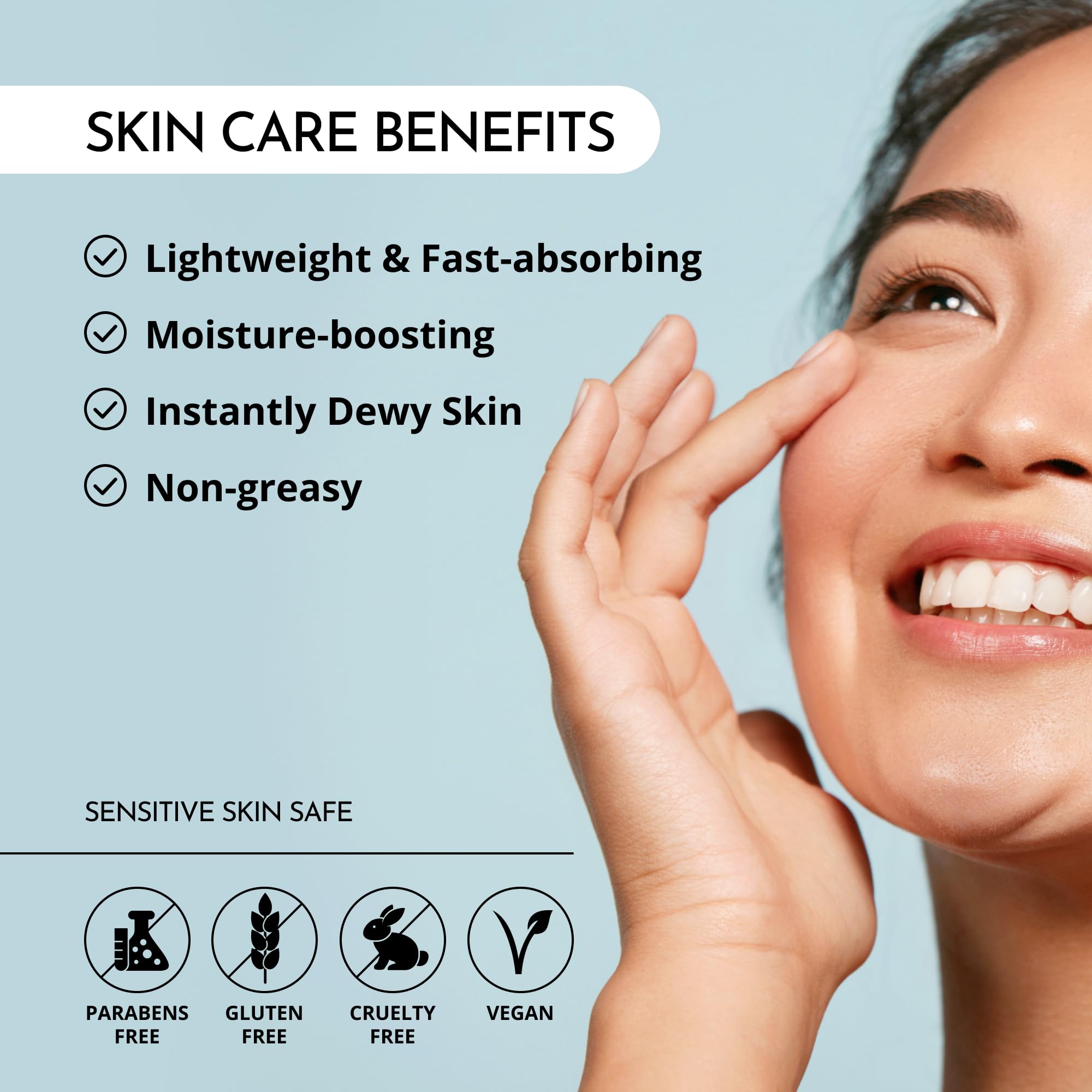 MAELOVE Hydrator gel texture on skin suggests lightweight, non-greasy feel
