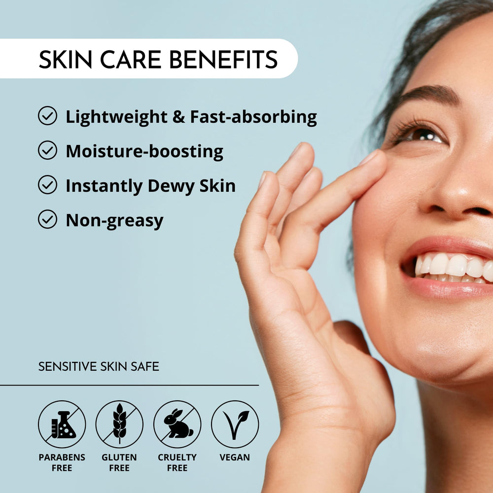 MAELOVE Hydrator gel texture on skin suggests lightweight, non-greasy feel