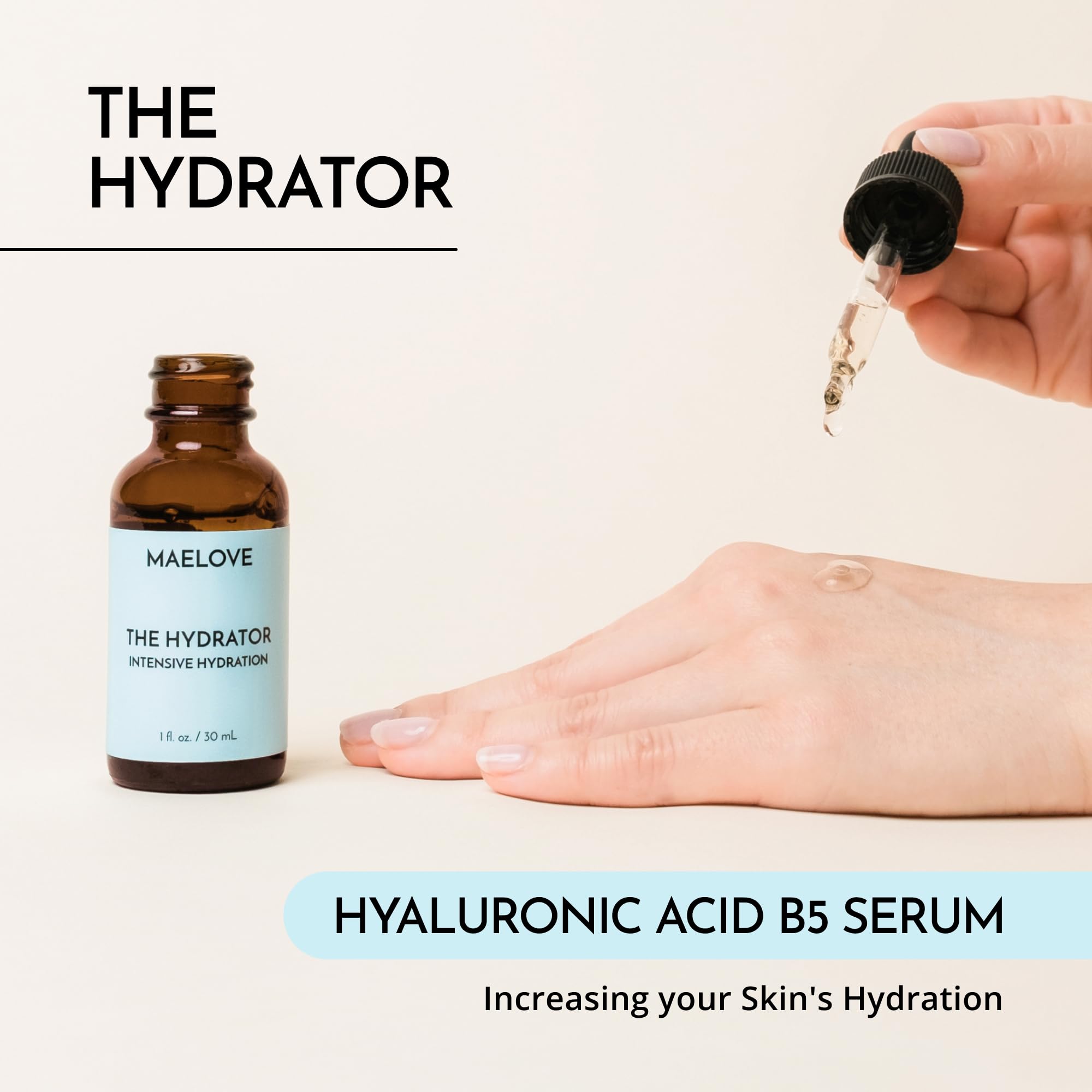 MAELOVE Hydrator packaging swatches highlight vegan and cruelty-free formula