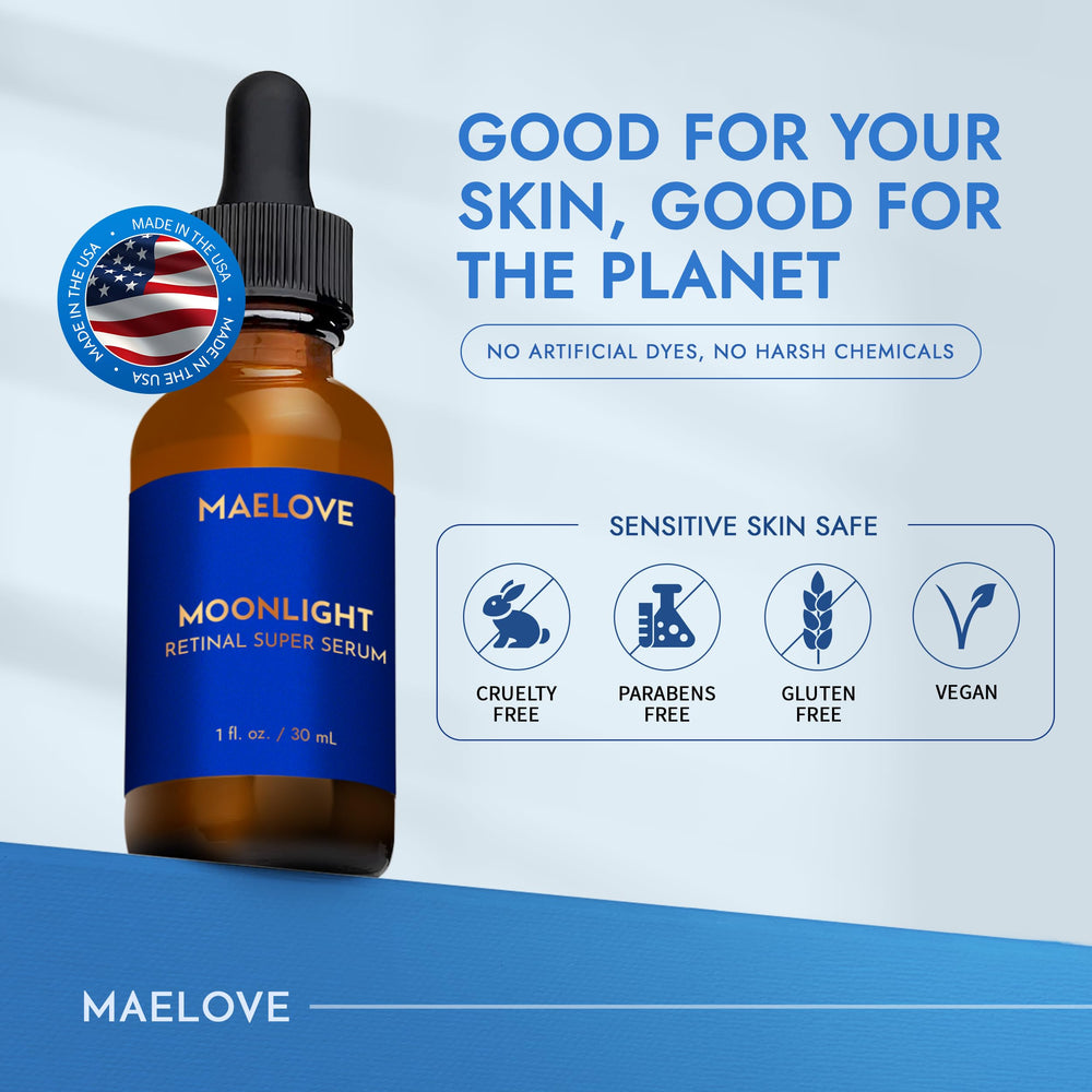 MAELOVE Moonlight serum on hand ready for nighttime routine