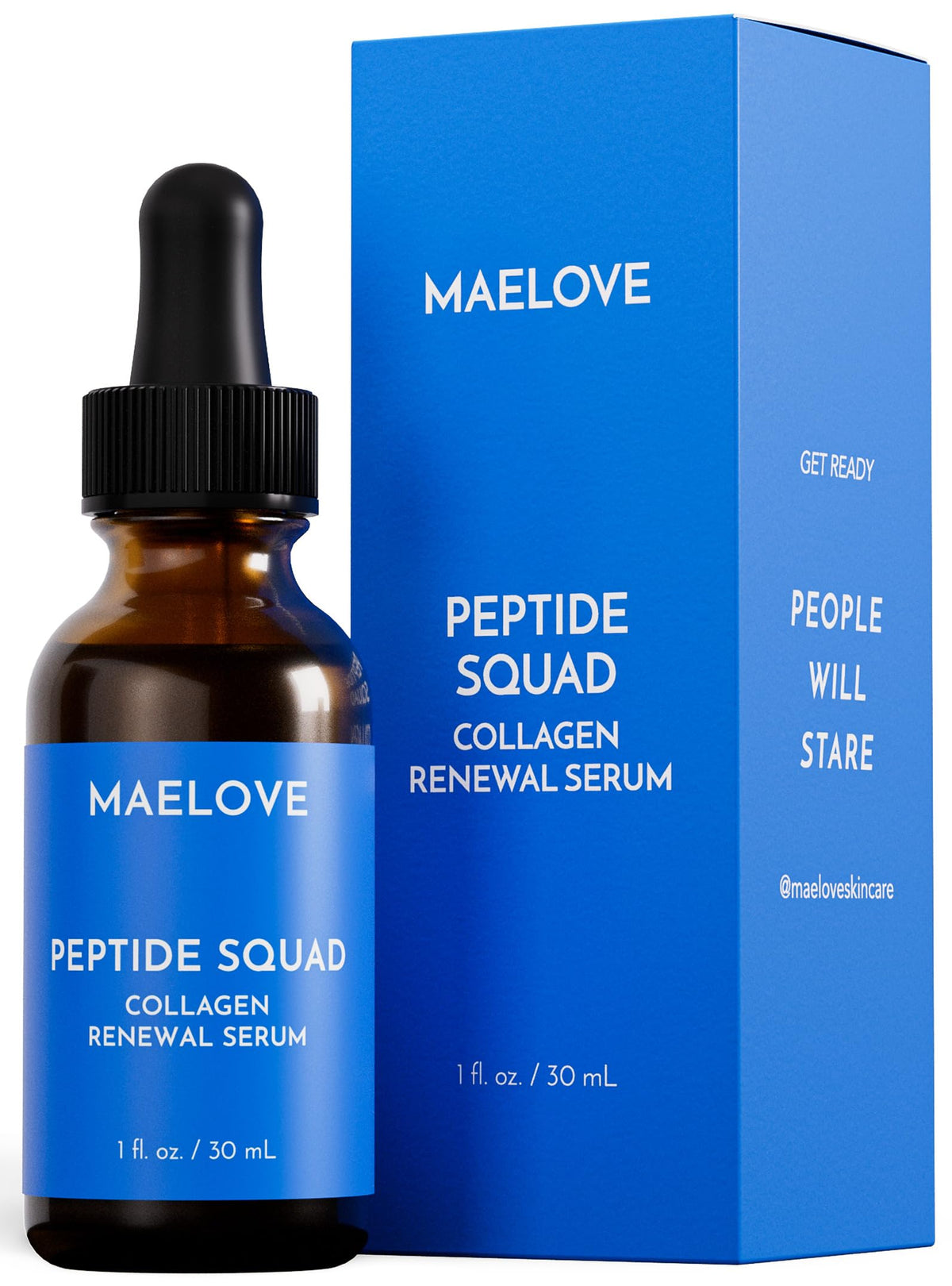 Maelove Peptide Squad Serum bottle for hydrated, radiant skin