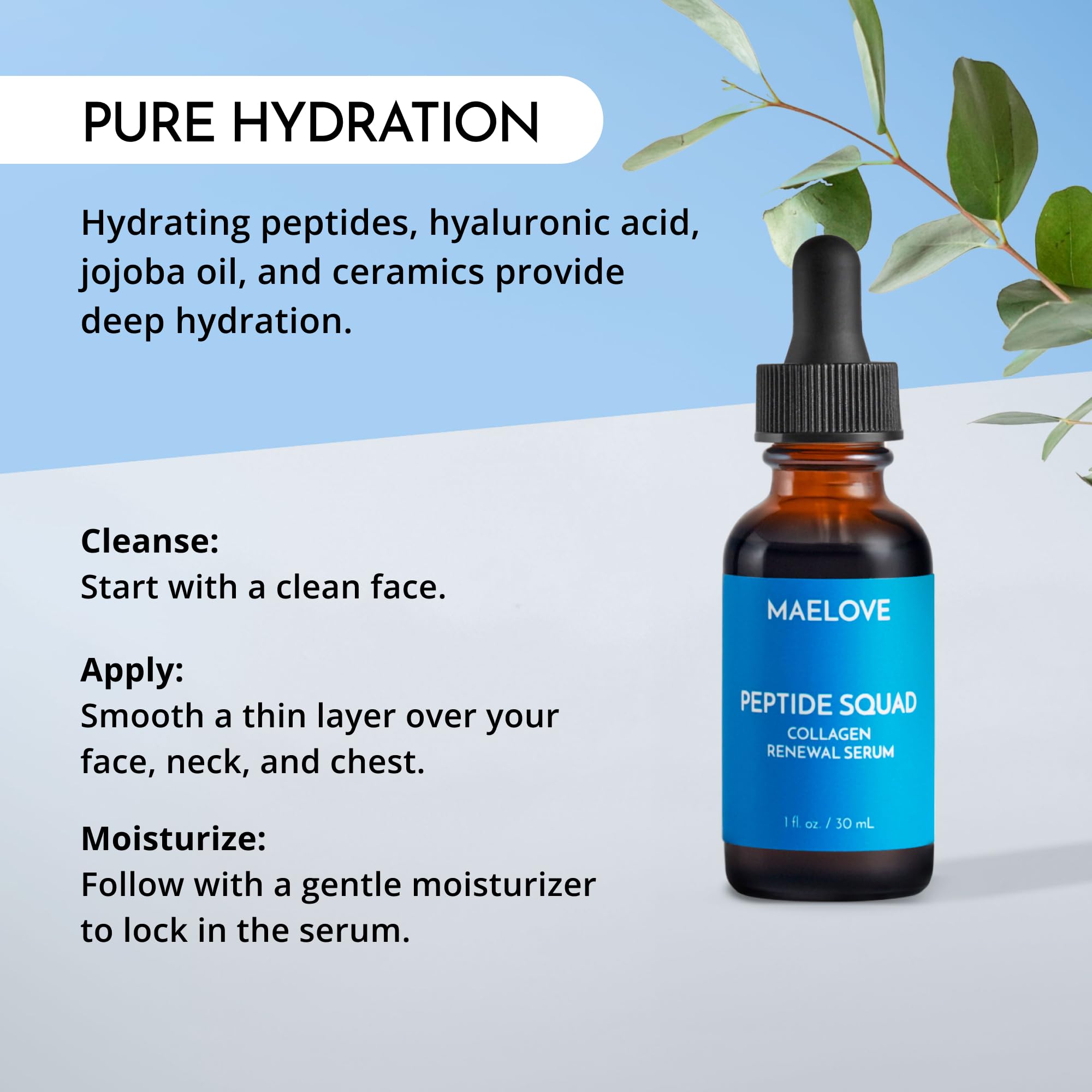 Maelove Peptide Squad Serum hand-application smooths absorption
