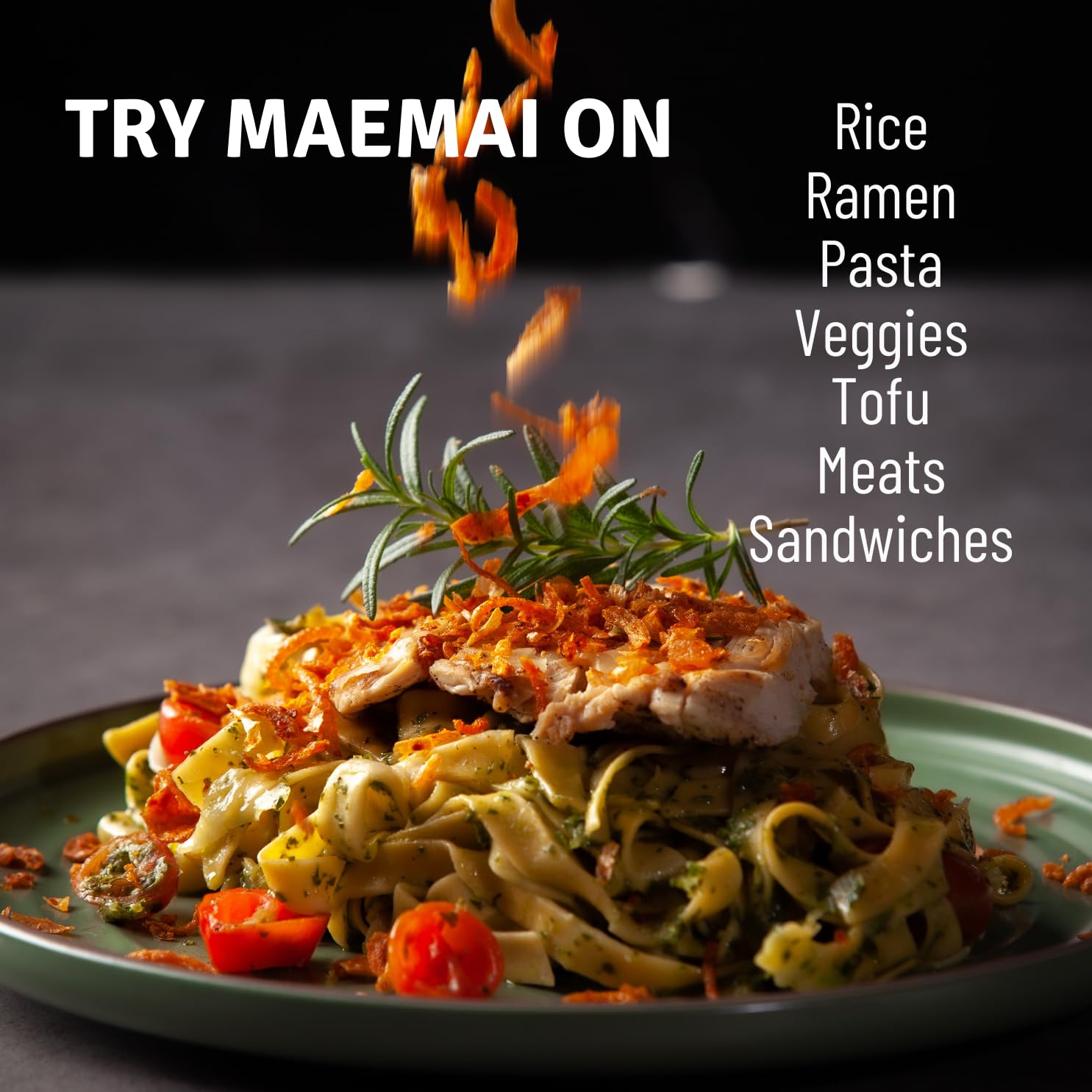 MaeMai 3.17oz package back label highlights no added salt or sugar.