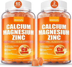 Maennyliy Calcium 1200 mg bottle with orange gummies for easy daily intake.