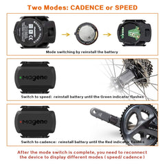 Magene cadence sensor mounted on crank arm to measure pedal cadence