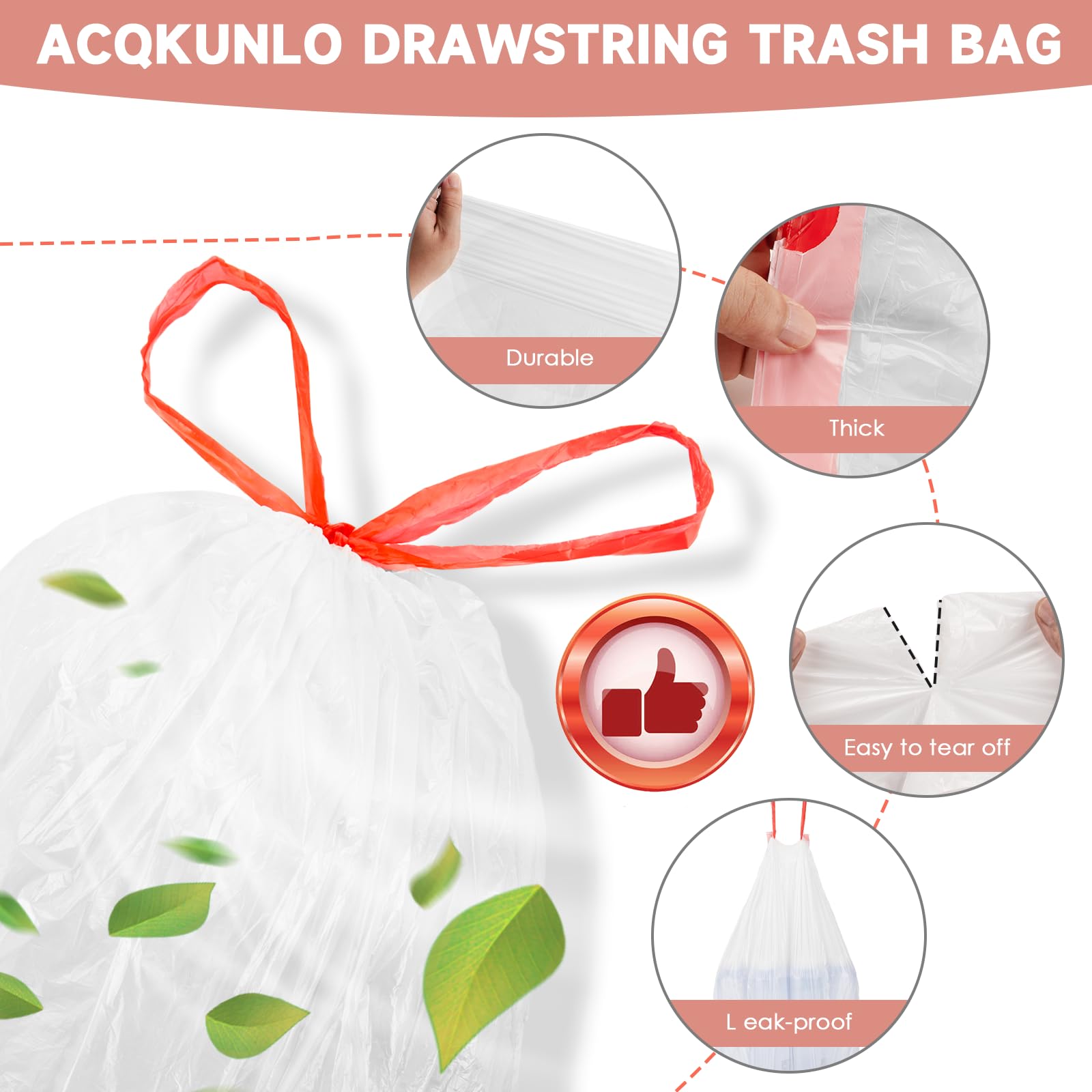 Magesh 60-count bulk 3-gallon trash bags for daily use