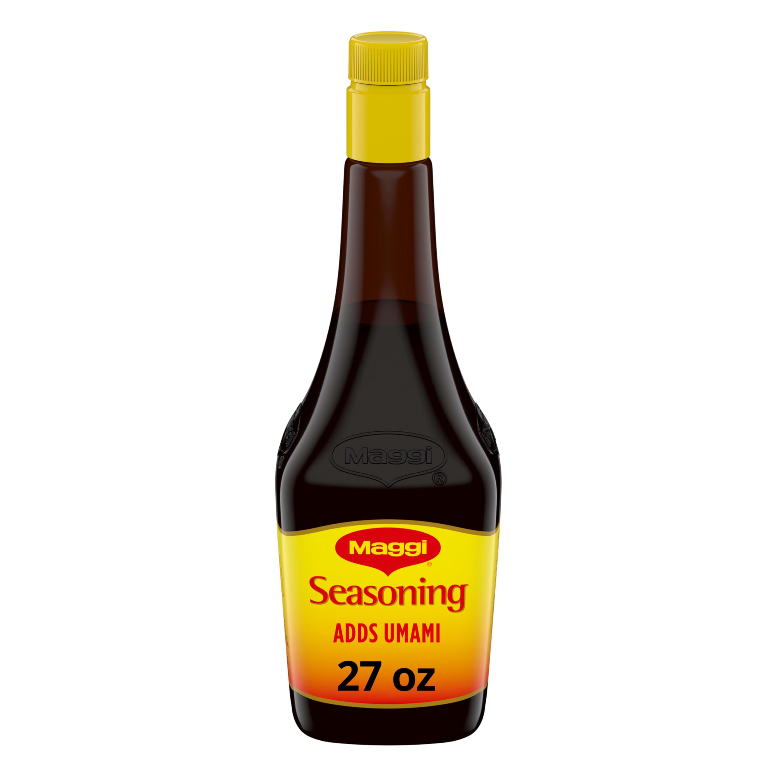 Maggi seasoning bottle pour boosts roasted umami in dishes.