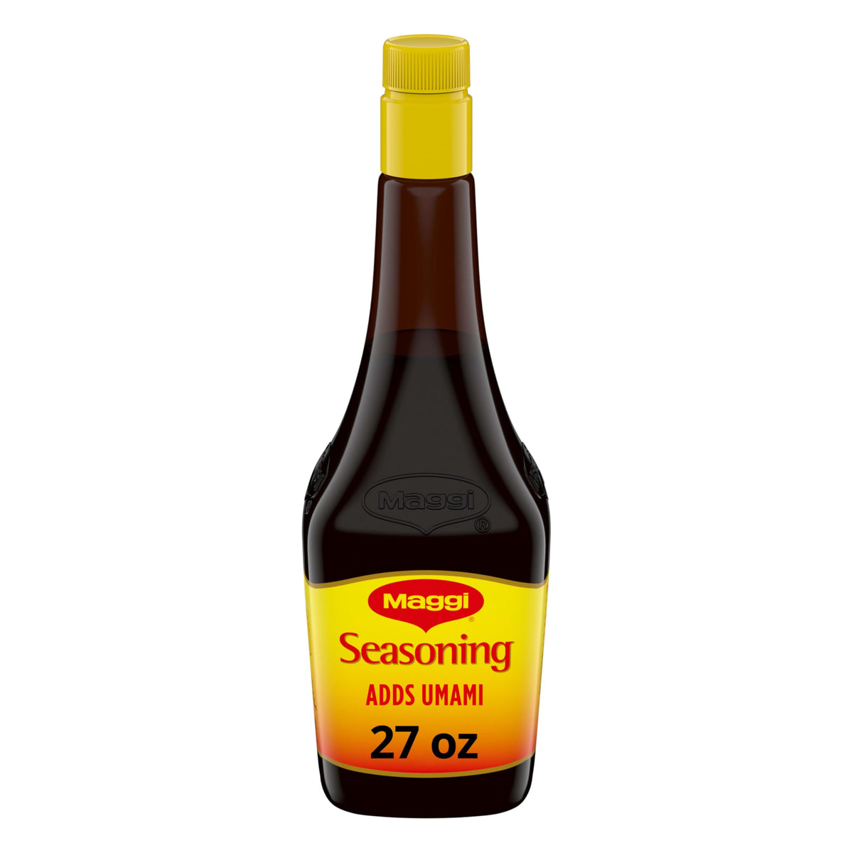 Maggi seasoning bottle pour boosts roasted umami in dishes.
