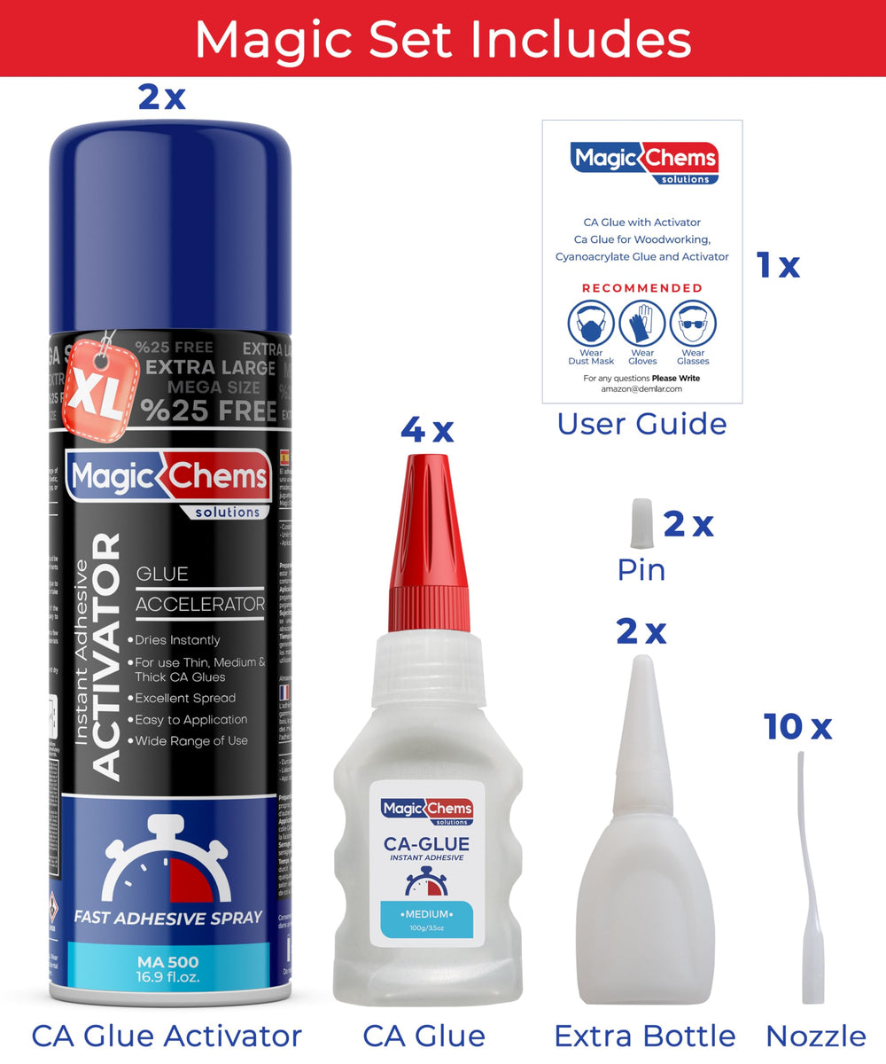 Magic Chems Activator spray speeds curing in tight spots.