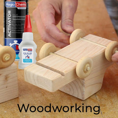 Woodworking bond by Magic Chems CA Glue delivers a strong joint.