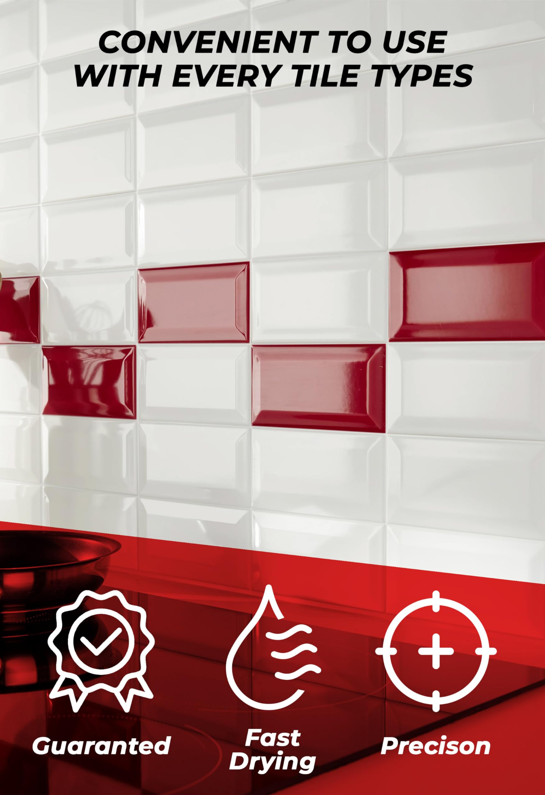 Magic Chems grout repair kit flexible-grout adapts to uneven gaps.