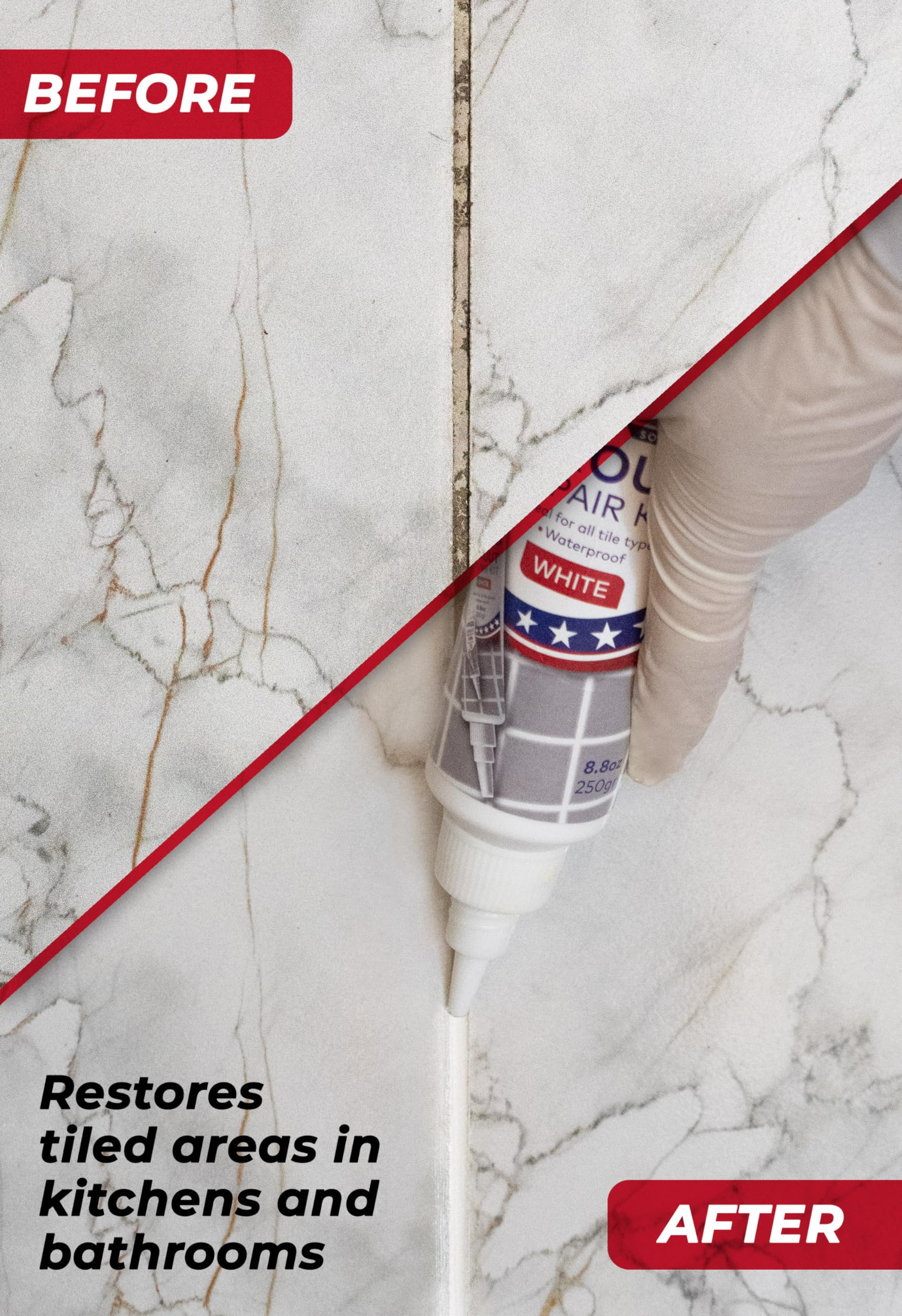 Magic Chems grout repair kit tools-included set for DIY tile repairs.