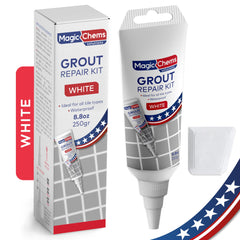 Magic Chems grout repair kit tube-application for precise, mess-free restoration.