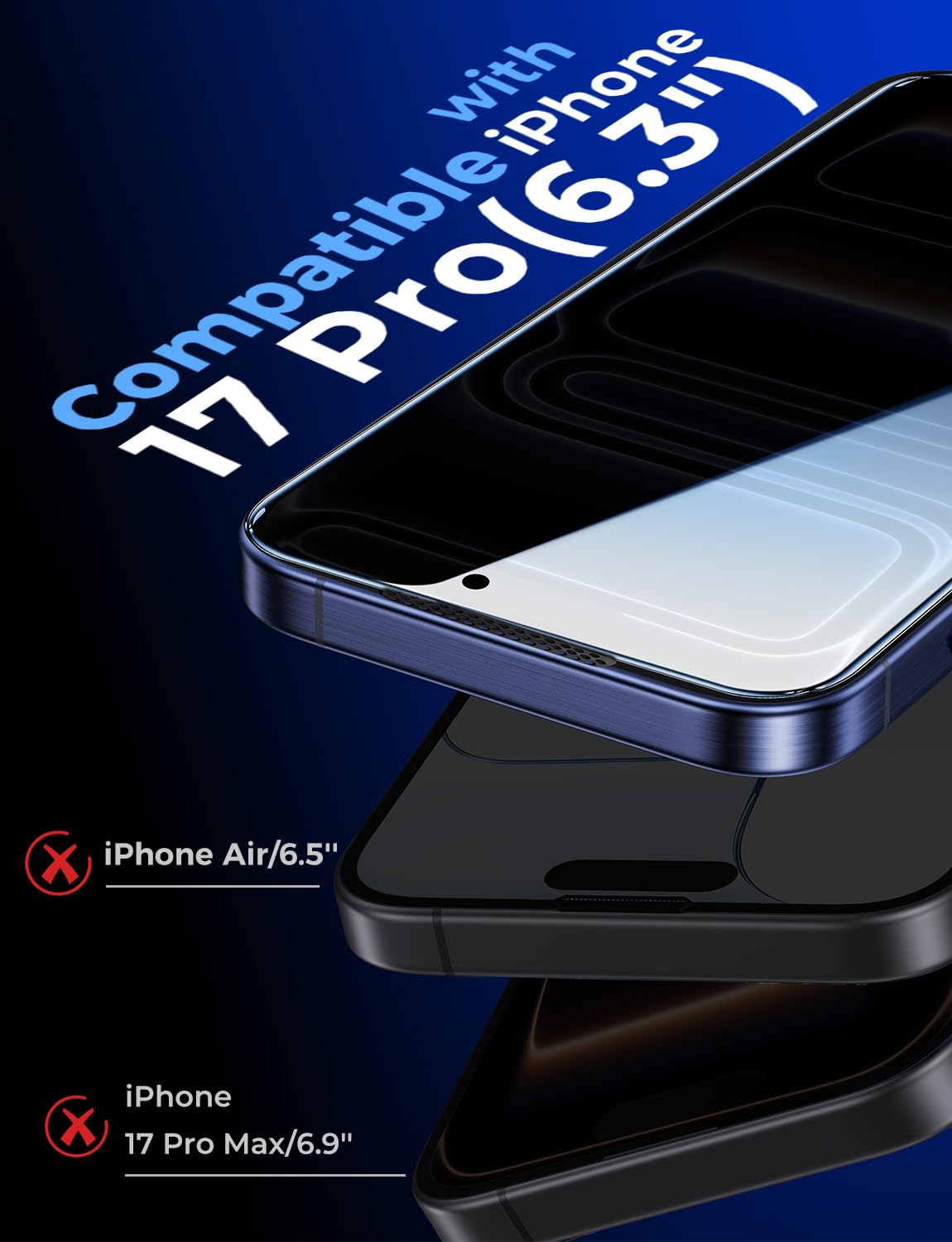 Magic John privacy glass for iPhone 17 Pro 6.3-inch precise touch