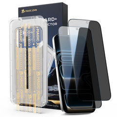 Magic John iPhone 17 Pro privacy screen protector for 6.3-inch display with discreet viewing