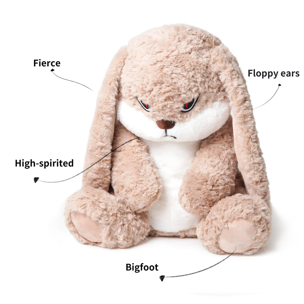 Magic Lion bunny plush in a cuddle pose for comforting hugs
