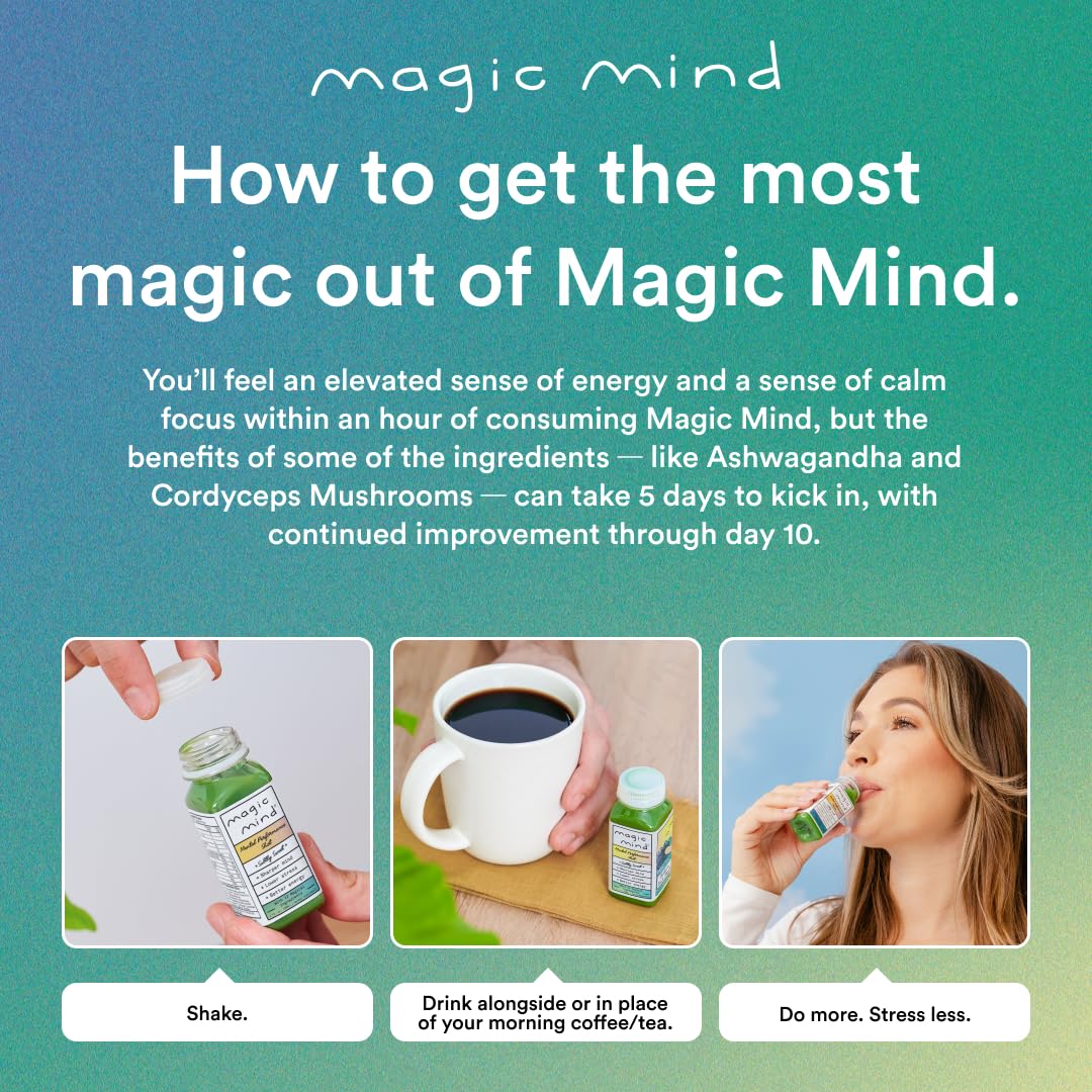 Magic Mind vitamin C, D3, and B12 graphic supports daily immune help.
