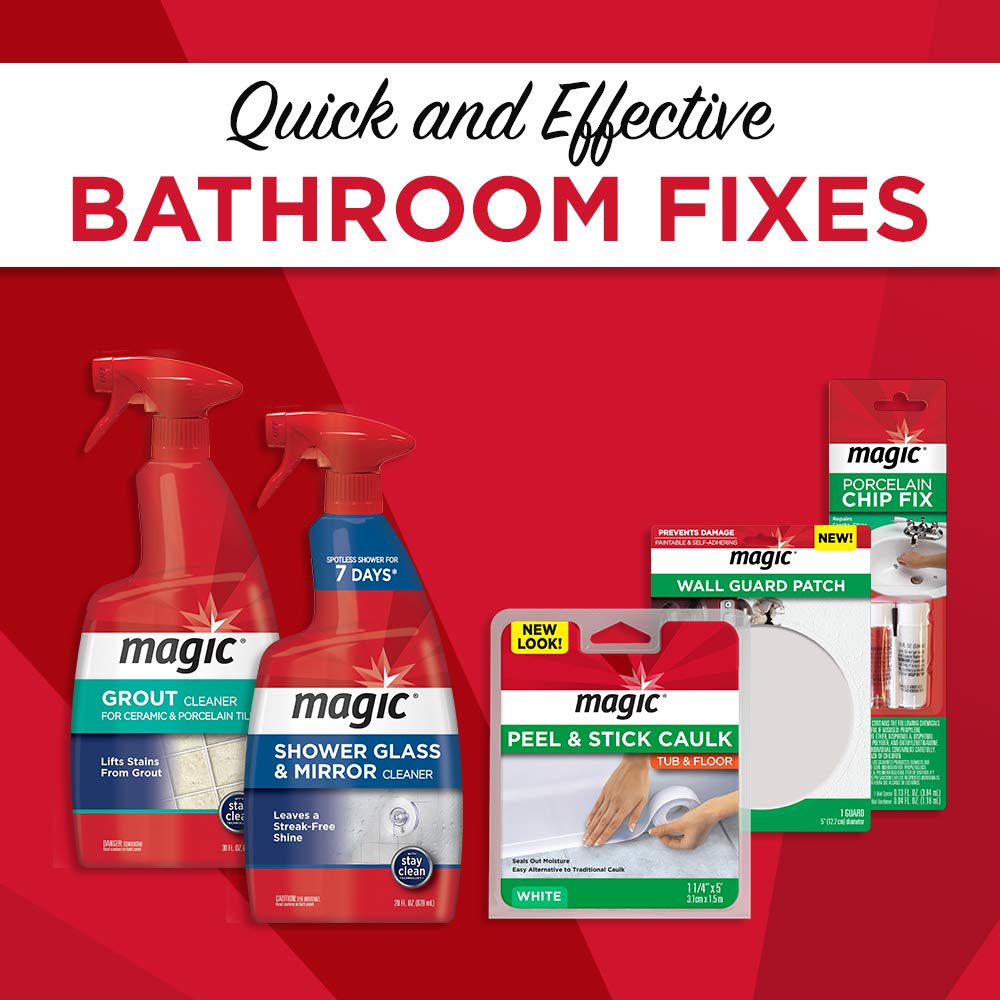 Magic Shower Glass Cleaner provides a streak-free shine after wiping.