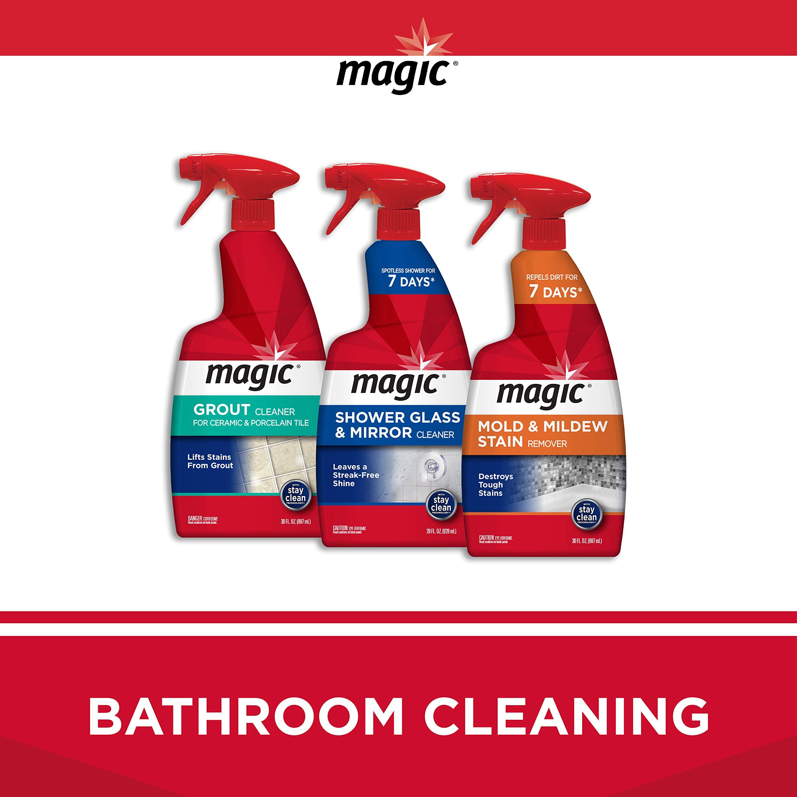 Magic Shower Glass Cleaner tackles soap scum for easier future cleaning.