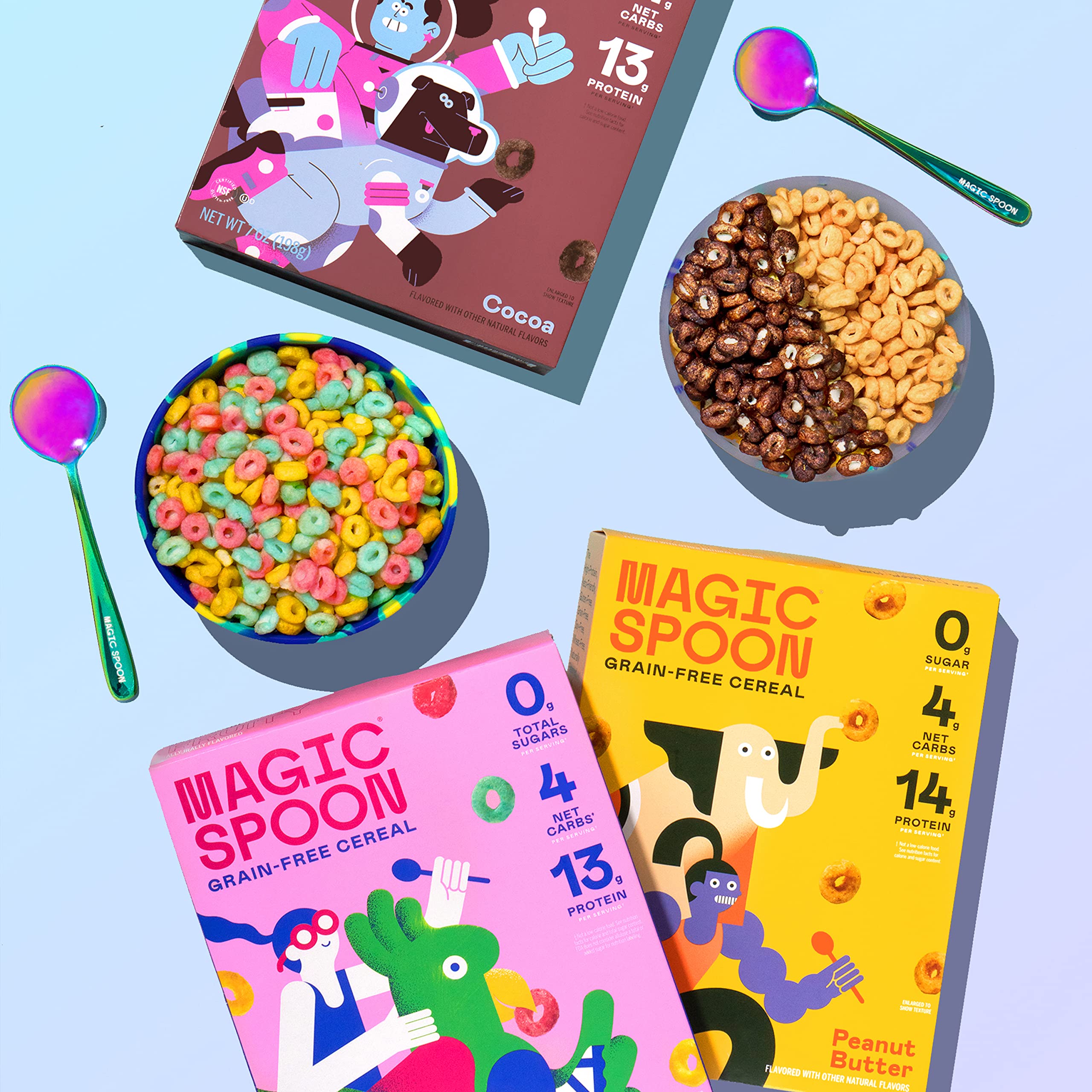 Close-up of Magic Spoon cereal crunch and texture