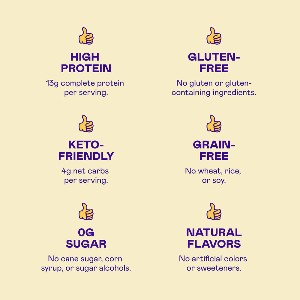 Magic Spoon Fruity cereal ingredients chips: gluten-free, grain-free formula.