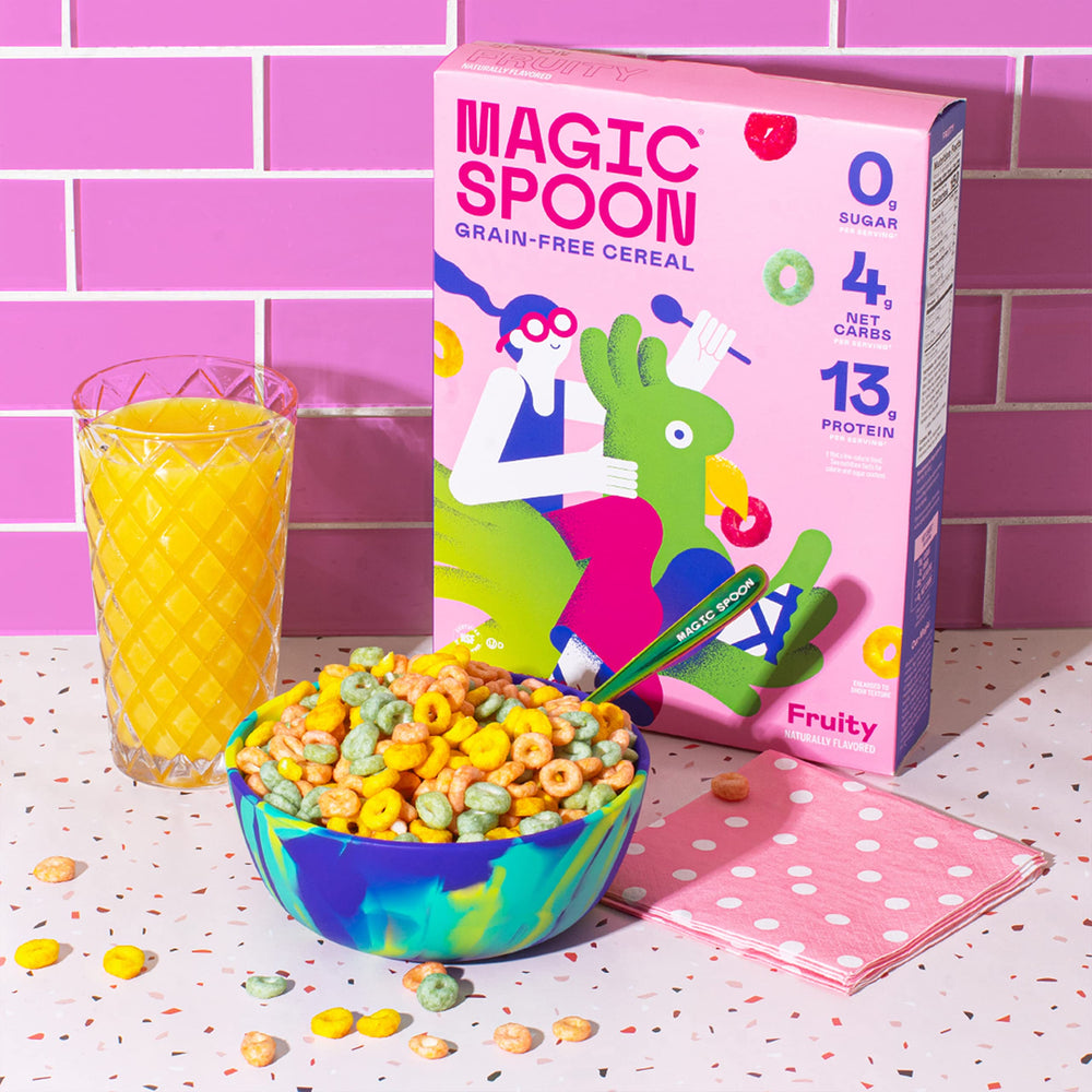 Magic Spoon Fruity serving bowl: savory crunch with zero sugar.
