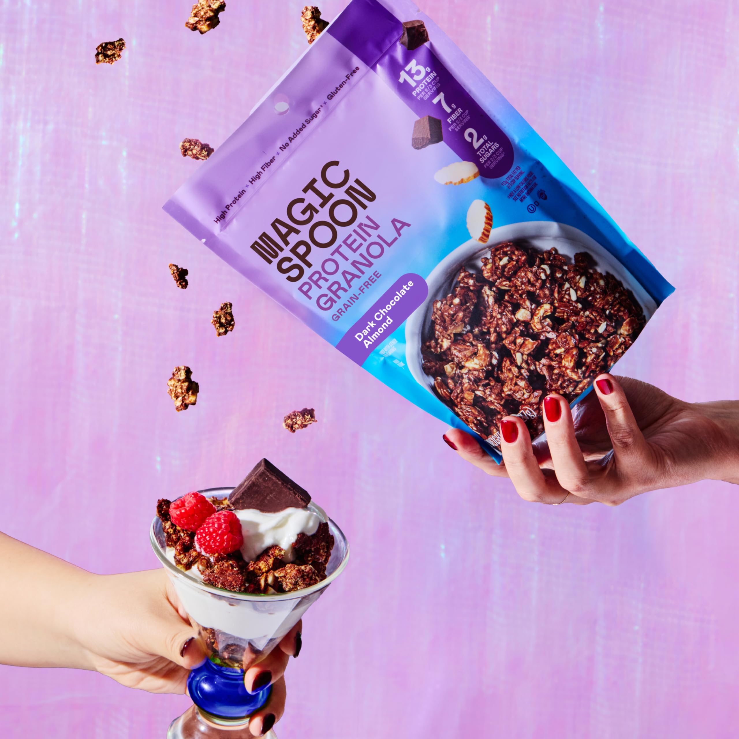 Magic Spoon granola nutrition facts highlighting keto-friendly, low sugar profile