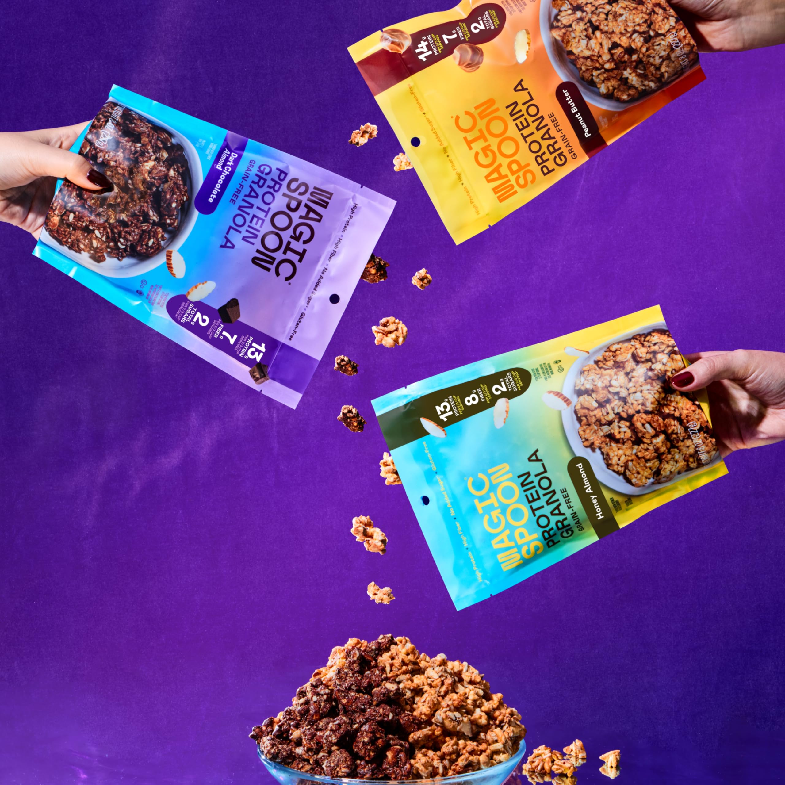 Magic Spoon granola serving bowl showing ready-to-eat high-protein snack