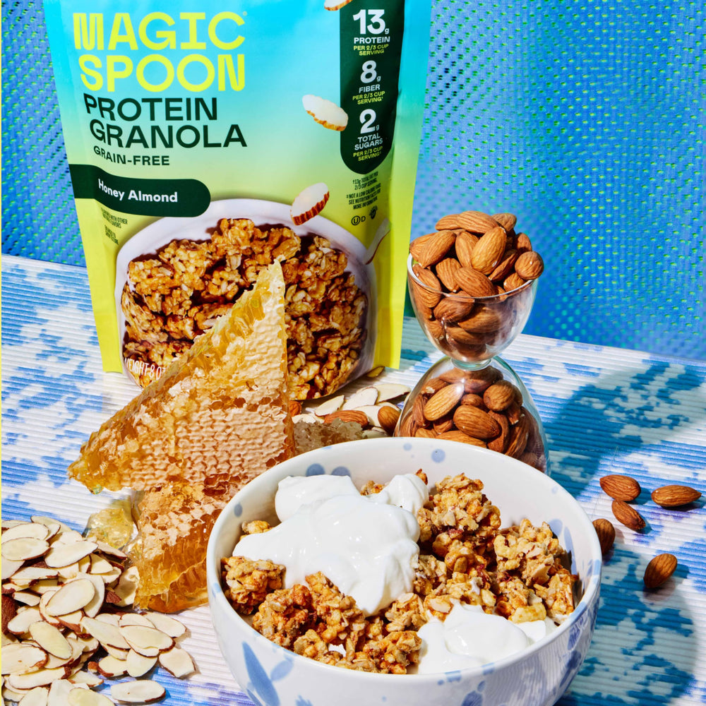 Magic Spoon granola texture close-up highlighting crunch and bite-sized clusters