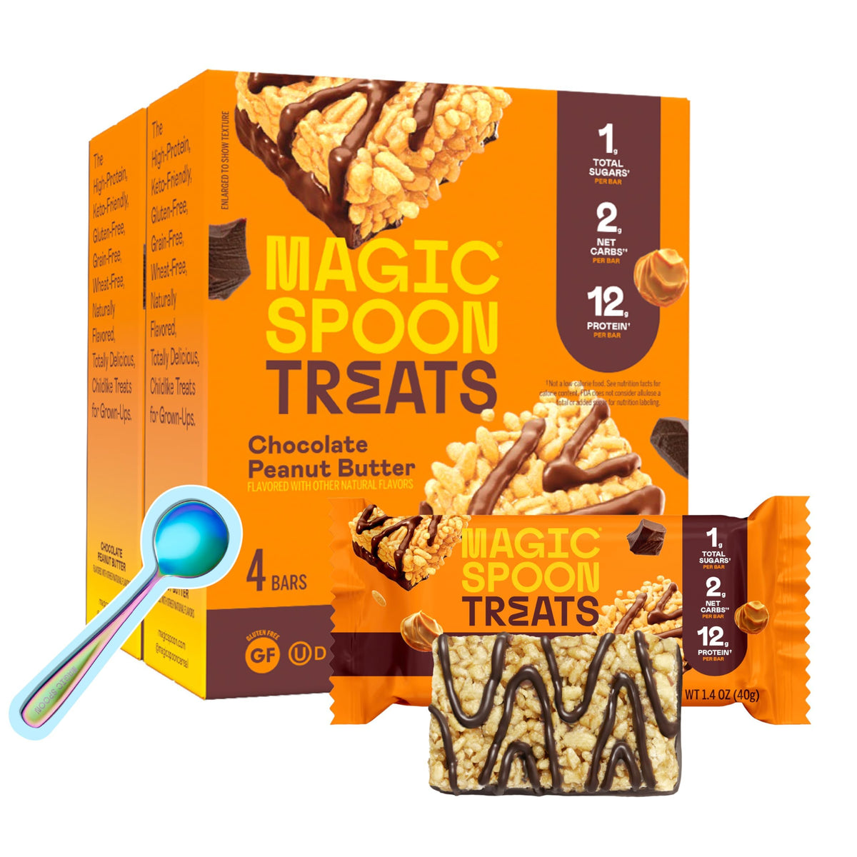 Magic Spoon Treats bar chocolate peanut butter pack — high-protein, gluten-free snack.