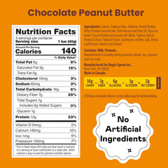 Magic Spoon Treats bar chocolate peanut butter unwrapped — quick post-workout protein.