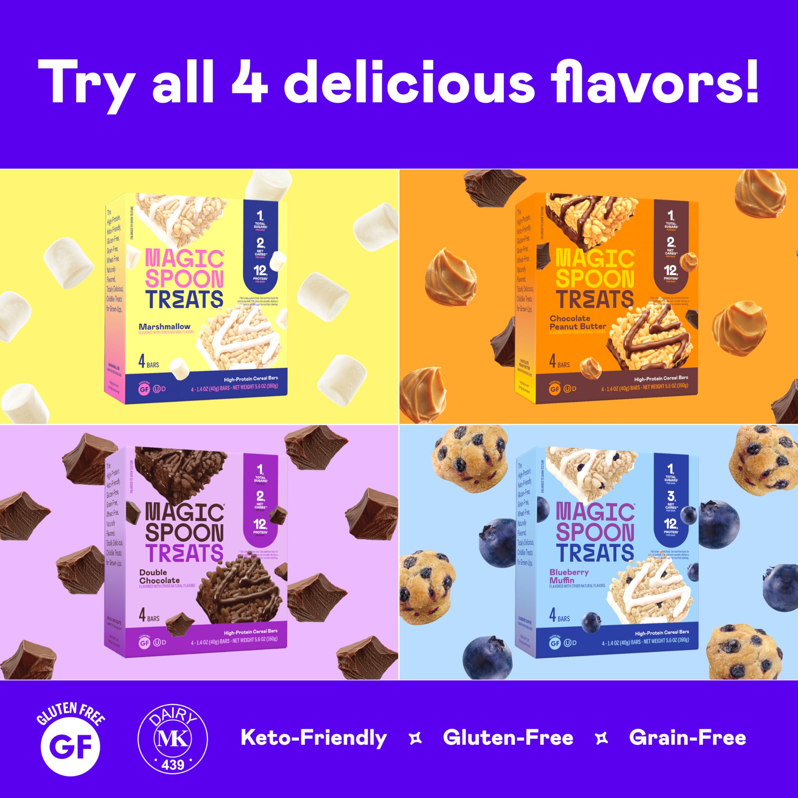 Magic Spoon Treats bar keto-friendly label — supports low-carb choices.