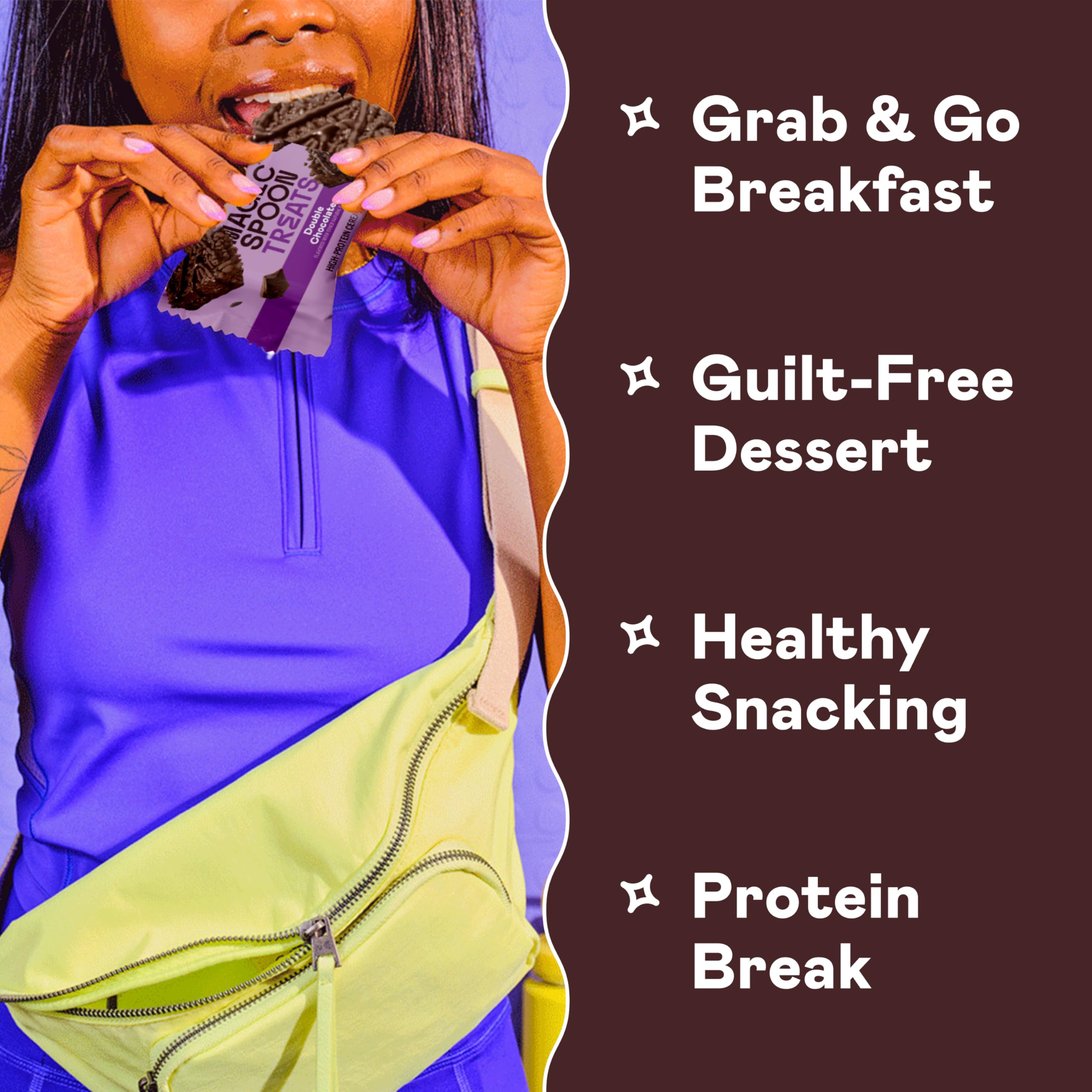 Magic Spoon Double Chocolate bars in box, keto-friendly snack choice.