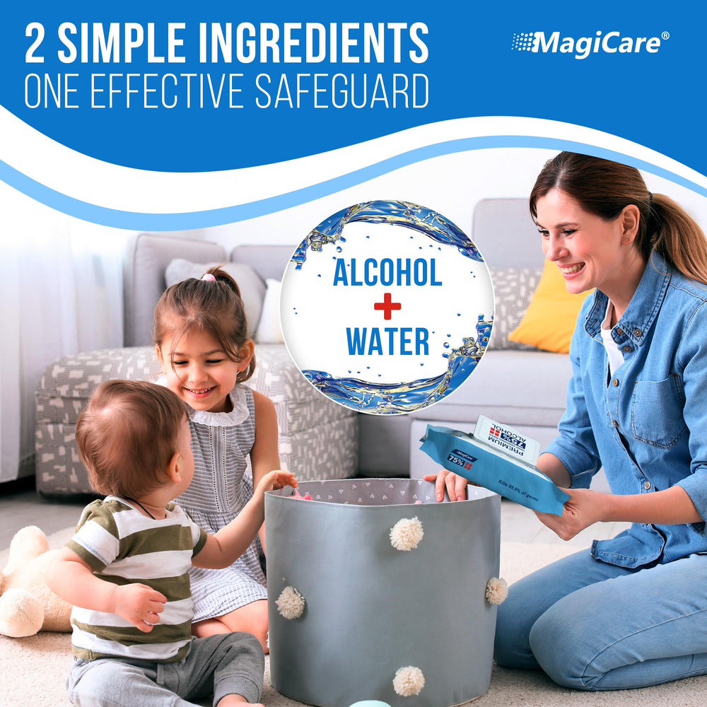 MagiCare 6x8 inch wipes showing large size for thorough cleaning.